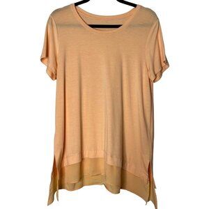 Soft Surroundings Willa‎ Short Sleeve Tee Tunic Peach Orange Size Medium